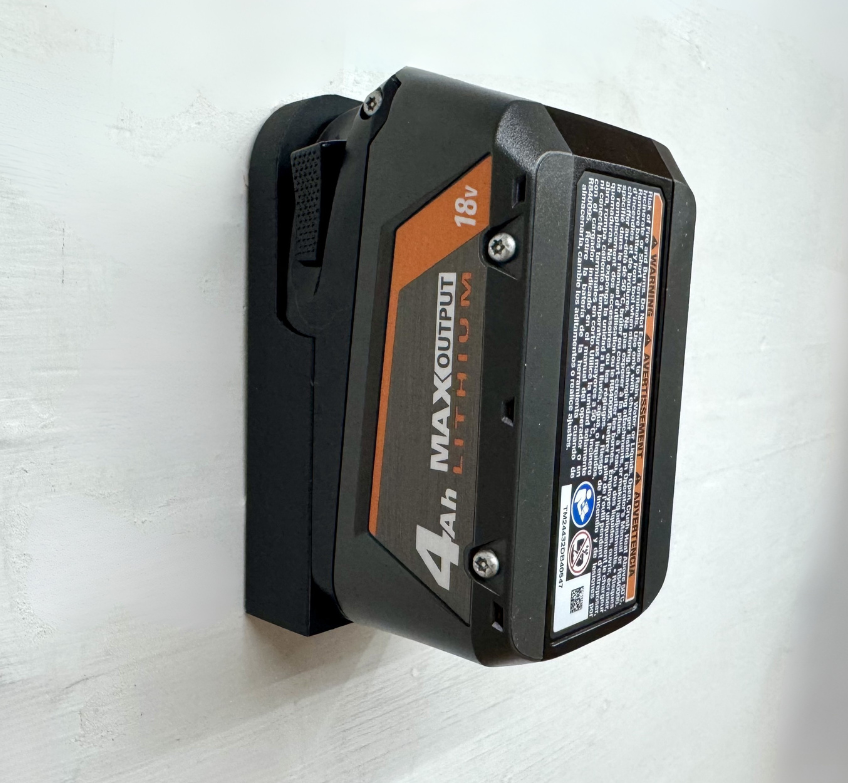 MOUNT for 18v Ridgid Battery- Wall Mount for any 18v Ridgid Battery