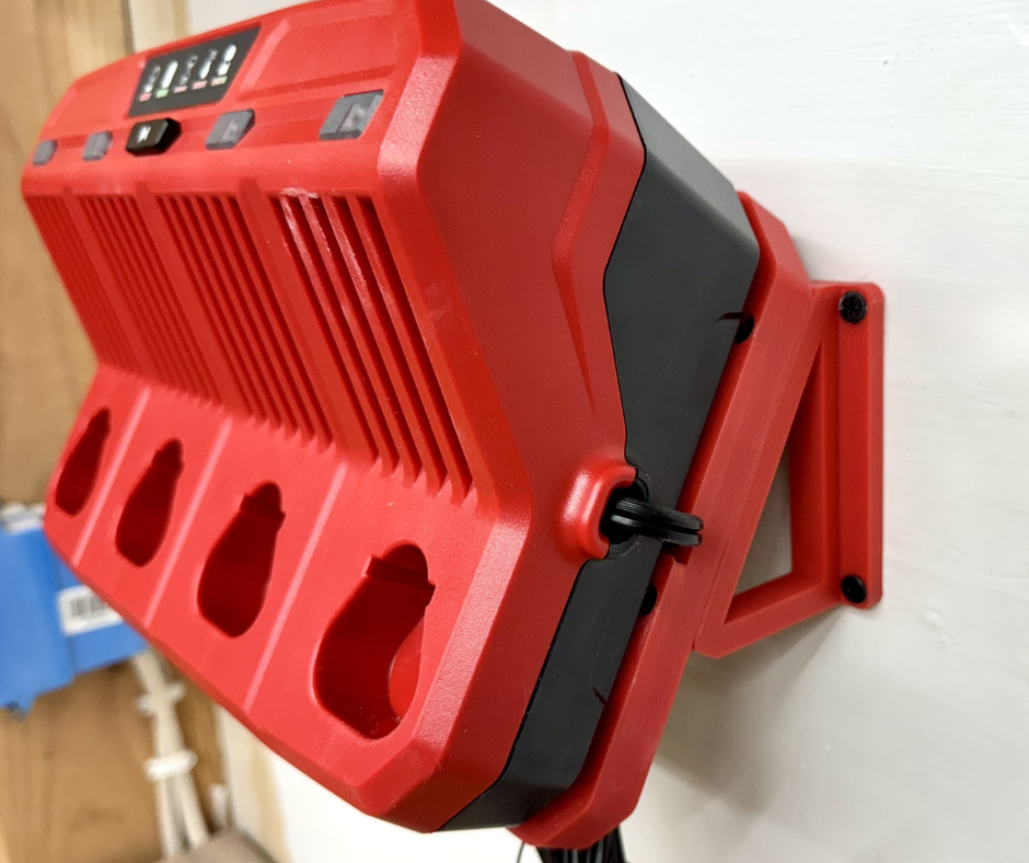 MOUNT for M12 Four Bay Milwaukee Sequential Battery Charger 48-59-1204- Wall Holder for Chargers