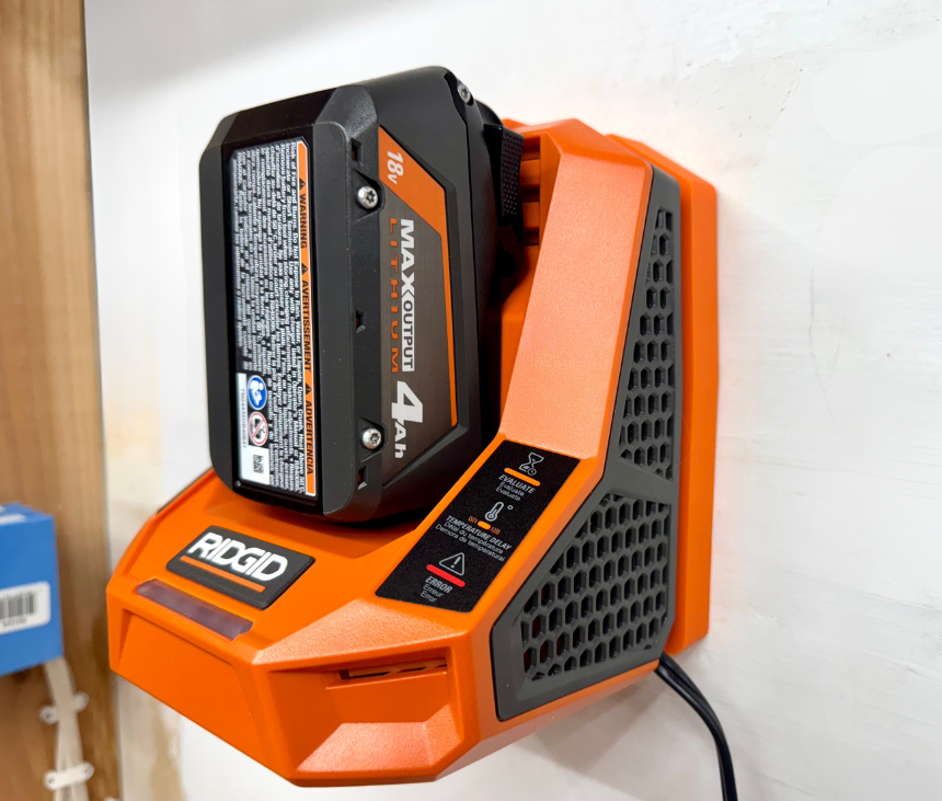 MOUNT for Ridgid Model #R86098 Max Output Battery Charger- Wall Holder for Chargers