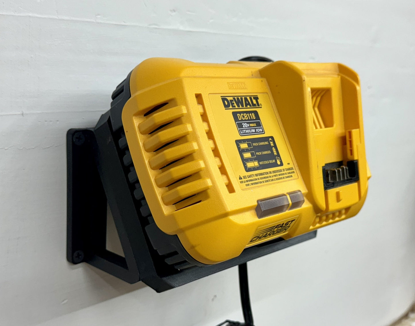 MOUNT for DCB118/DCB1106 Dewalt Battery Charger- Dewalt Wall Mount for 20v/60v Max Battery Charger