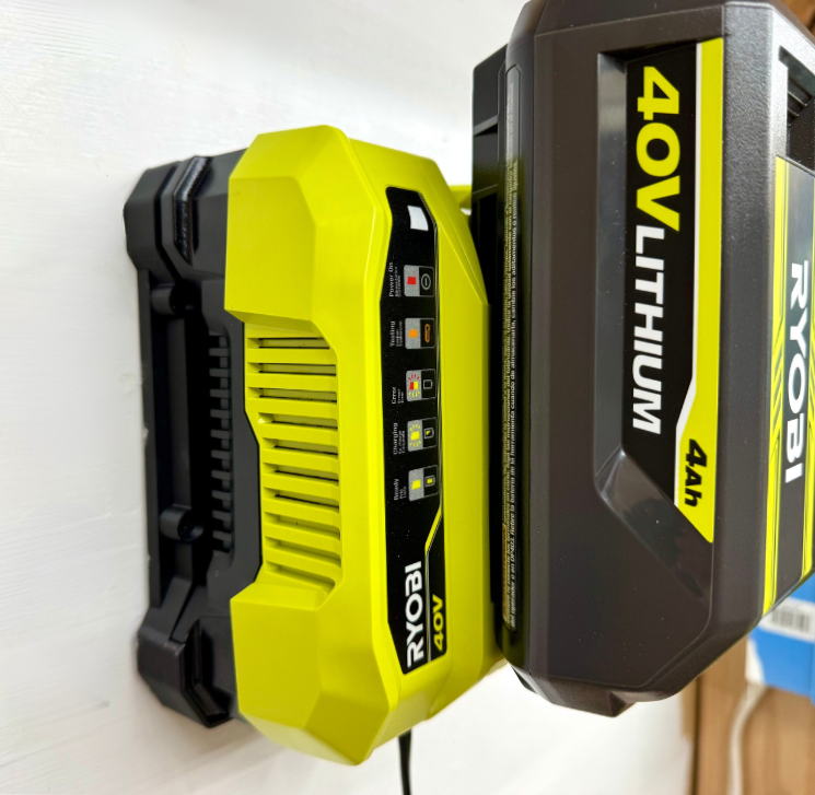 MOUNT for Ryobi 40V Model#OP406VNM Battery Charger- Charger/Battery Holder for Ryobi
