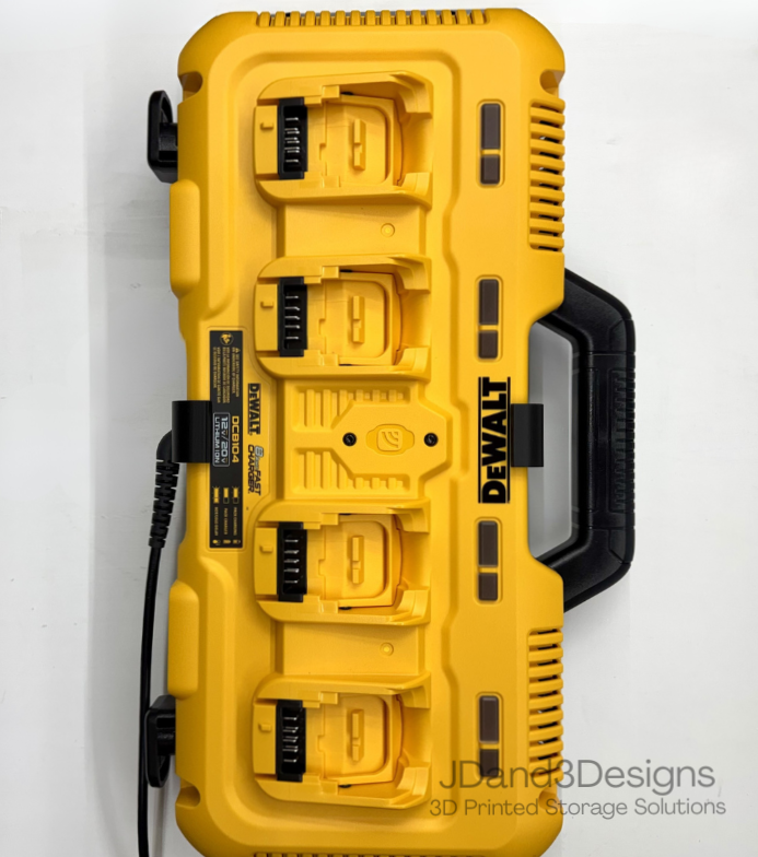 MOUNT for DCB104 Fast Dewalt Battery Charger w/ REMOVEABLE top and bottom clamps- Dewalt Wall Mount