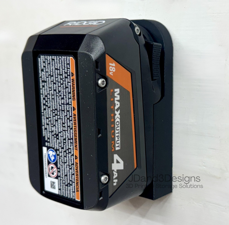MOUNT for 18v Ridgid Battery- Wall Mount for any 18v Ridgid Battery