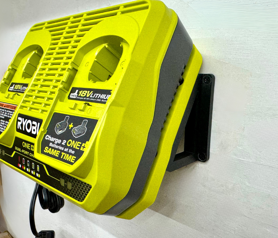 MOUNT for PCG005 Ryobi Dual Port Battery Charger- Charger/Battery Holder for Ryobi