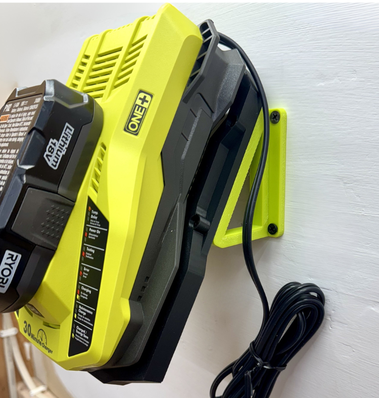 MOUNT for Ryobi 18V One+ Battery Charger Model P117- Charger/Battery Holder for Ryobi