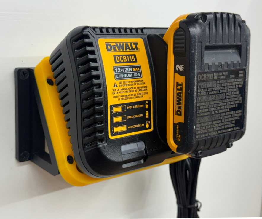MOUNT for DCB112/DCB113/DCB115/DCB1104 Dewalt Battery Charger w/ removeable TOP CLAMP! - Dewalt Wall Mount for 12v/20vBattery Charger