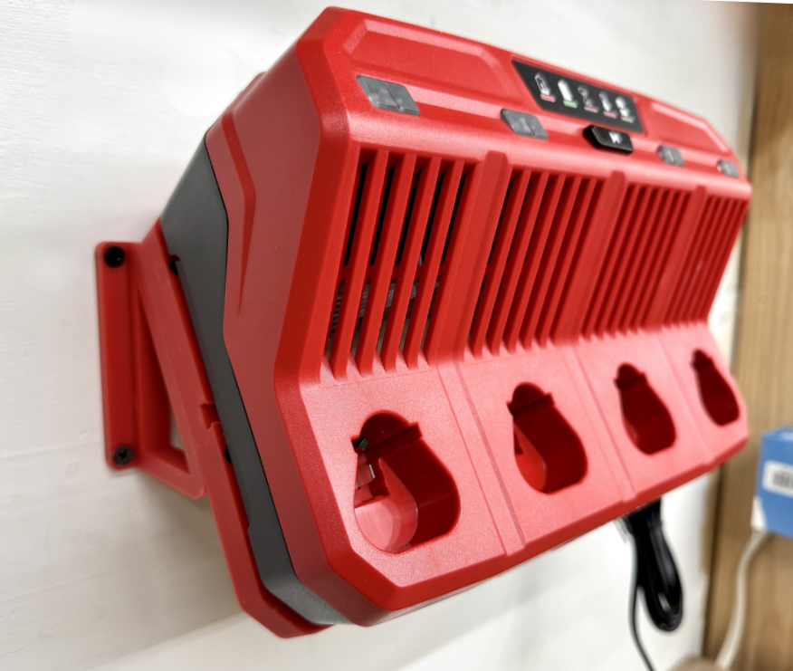 MOUNT for M12 Four Bay Milwaukee Sequential Battery Charger 48-59-1204- Wall Holder for Chargers