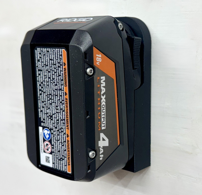 MOUNT for 18v Ridgid Battery- Wall Mount for any 18v Ridgid Battery
