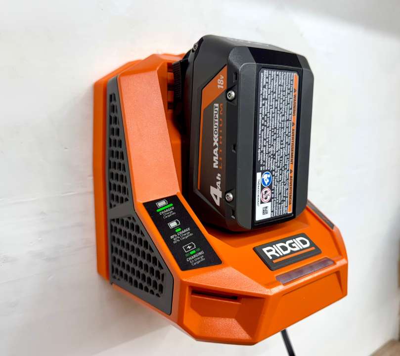 MOUNT for Ridgid Model #R86098 Max Output Battery Charger- Wall Holder for Chargers