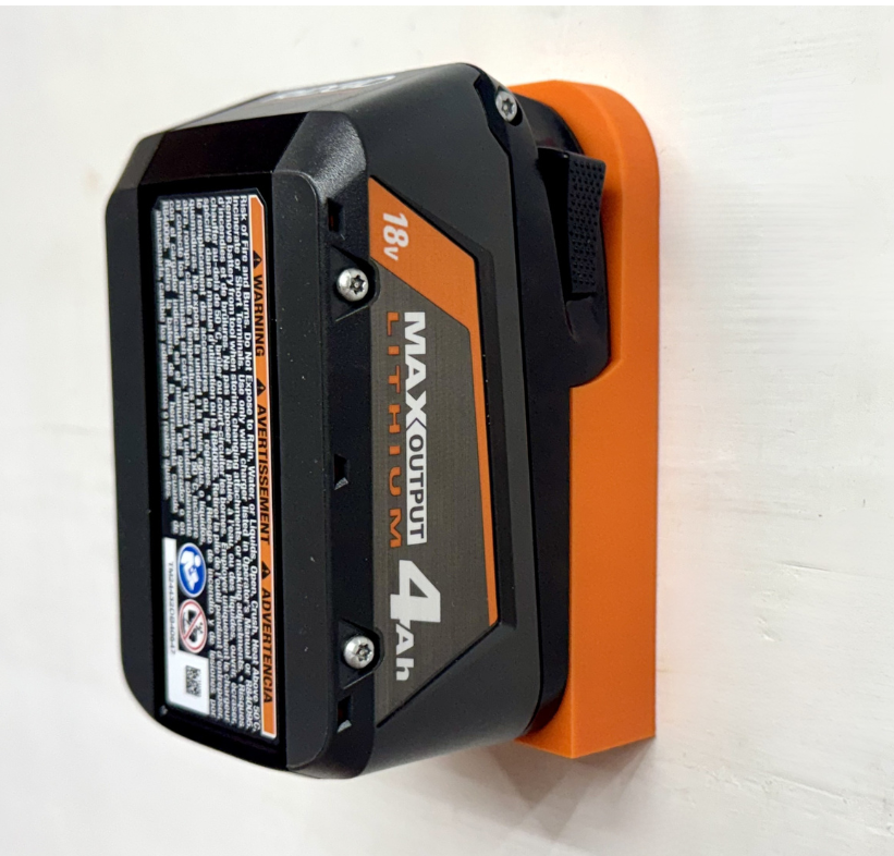 MOUNT for 18v Ridgid Battery- Wall Mount for any 18v Ridgid Battery