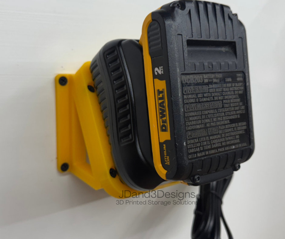 MOUNT for DCB107 Dewalt Battery Charger w/ removable TOP CLAMP- Dewalt Wall Mount for 12v/20vBattery Charger