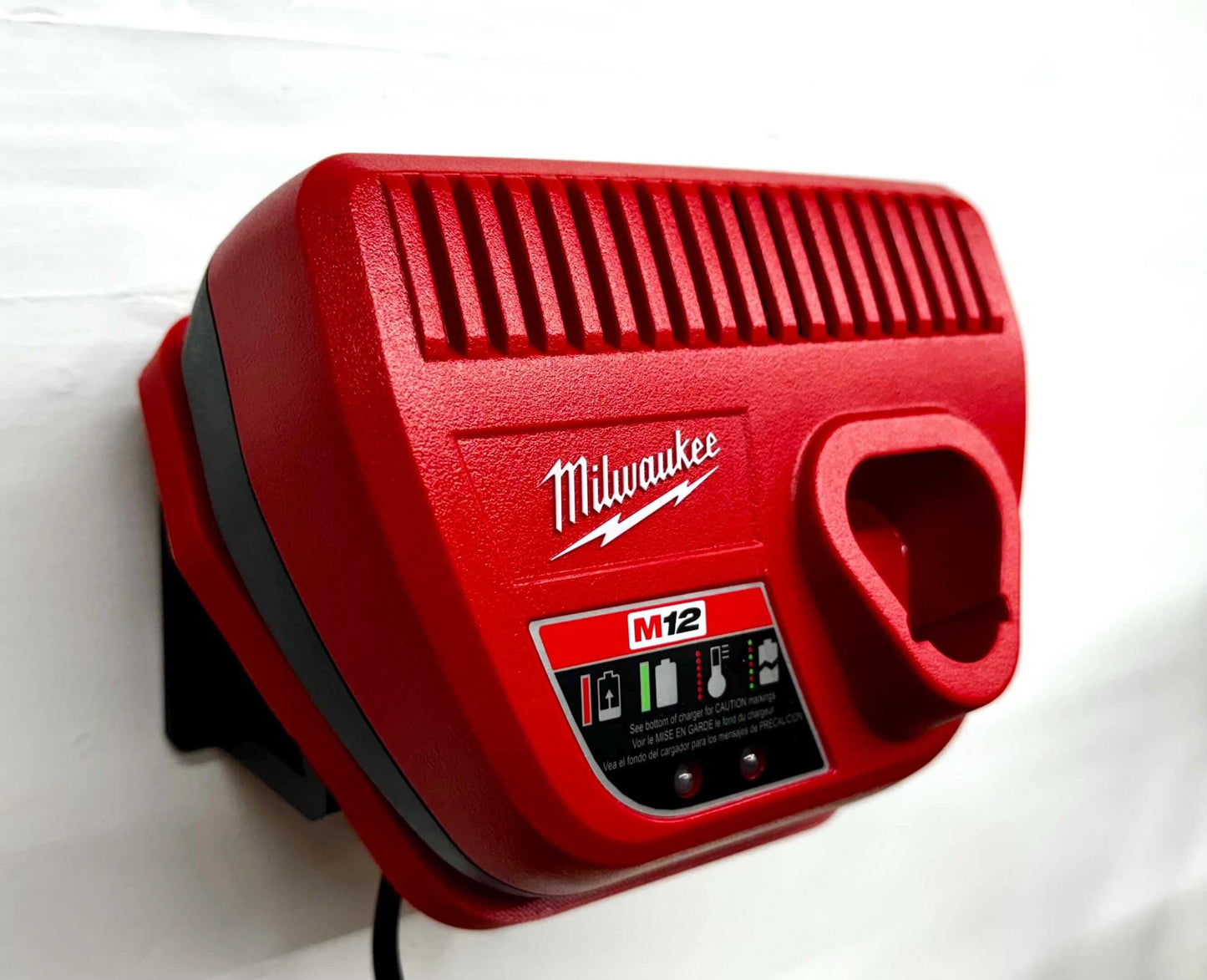 MOUNT for M12 Milwaukee Battery Charger- Wall Holder for Chargers