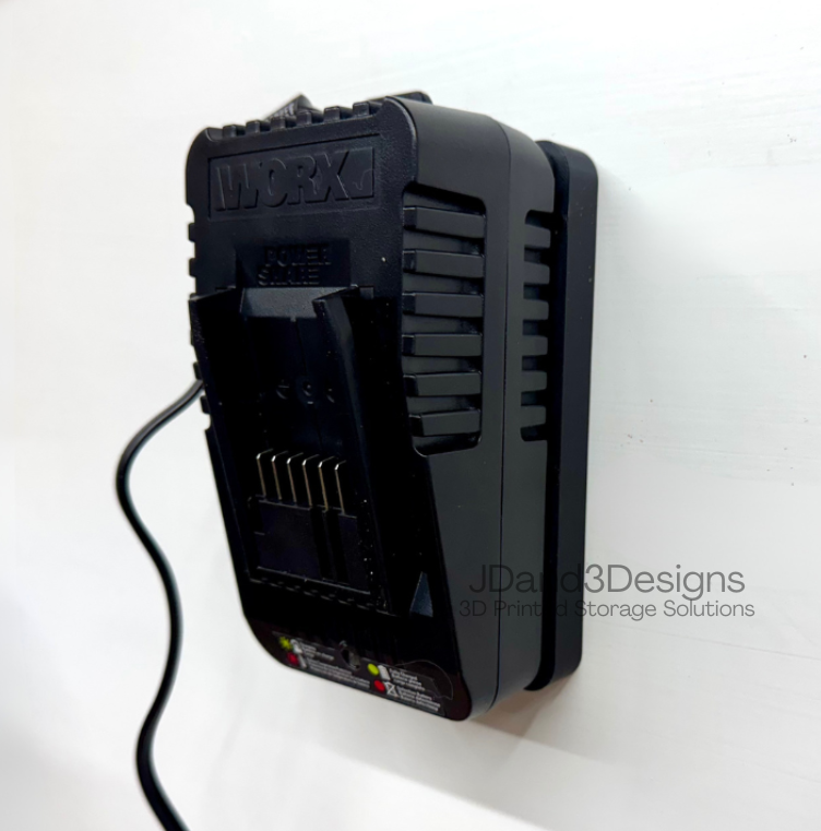 MOUNT for Worx Quick Charge Battery Charger- Model #WA3881- Wall Holder for Chargers