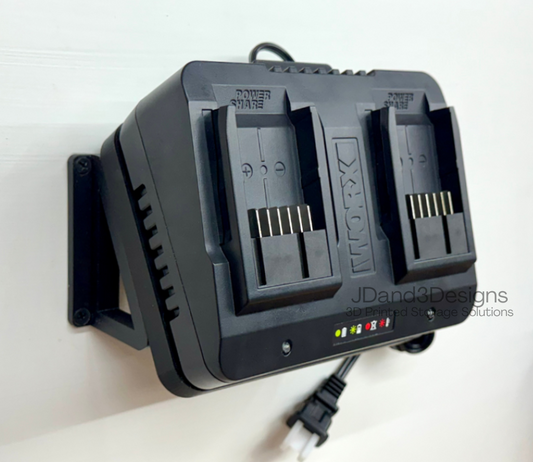 MOUNT for Worx Dual Battery Charger Model #WA3770- Wall Holder for Chargers