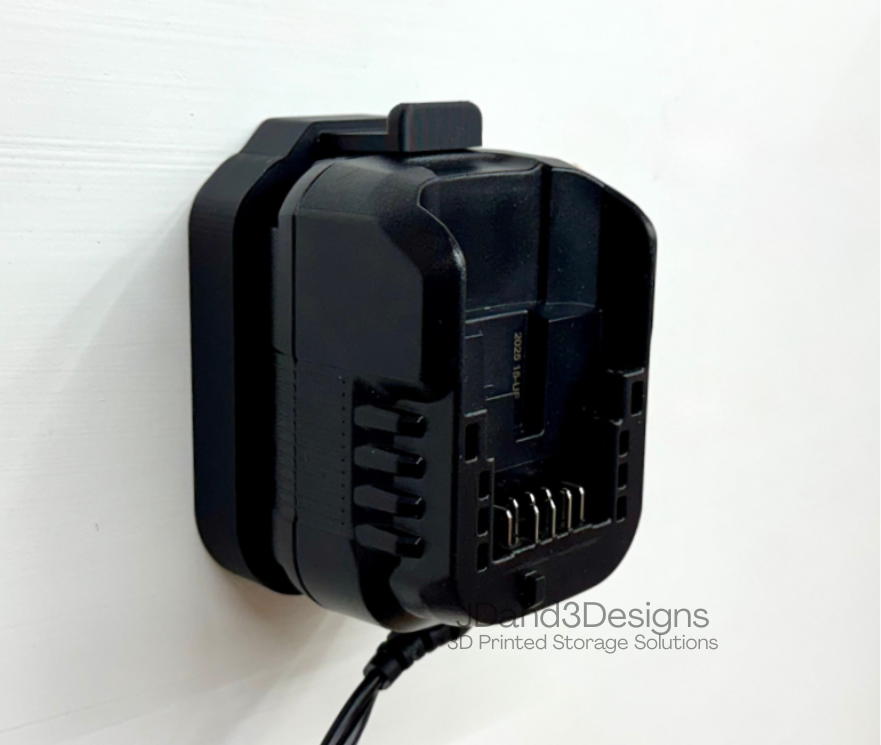 MOUNT for DCB1102 Dewalt Battery Charger w/ removeable TOP CLAMP - Dewalt Wall Mount for 12v/20vBattery Charger