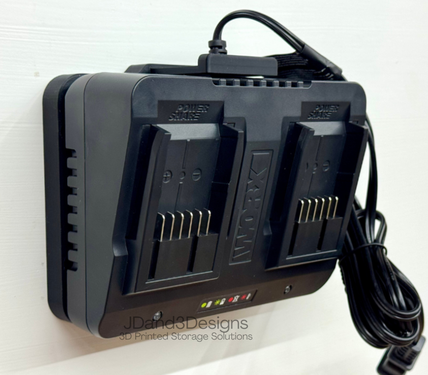 MOUNT for Worx Dual Battery Charger Model #WA3770- Wall Holder for Chargers