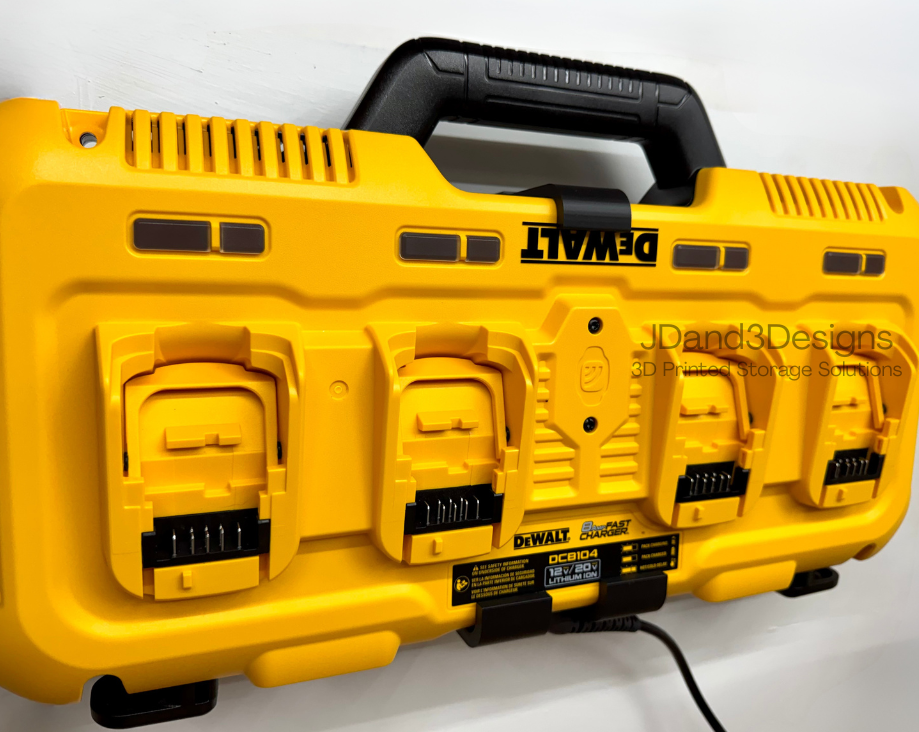 MOUNT for DCB104 Fast Dewalt Battery Charger w/ REMOVABLE top and bottom clamps- Dewalt Wall Mount