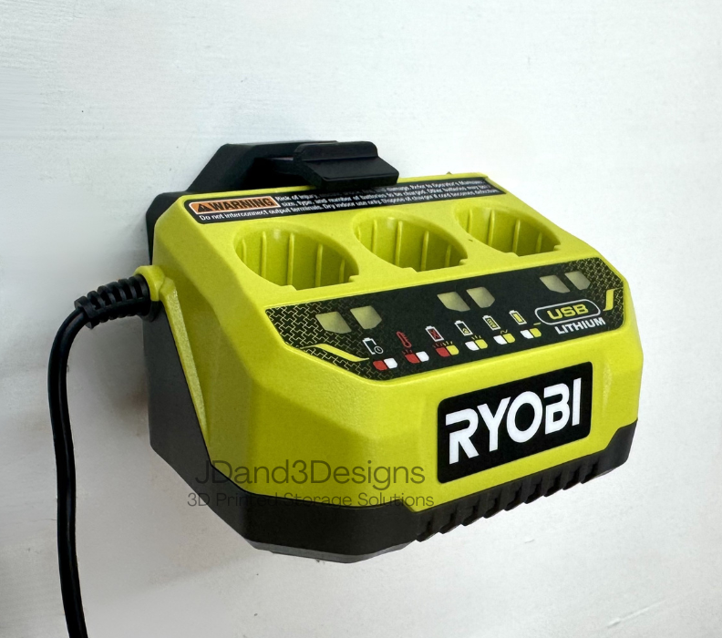 MOUNT for Ryobi FVCH01 Battery Charger- Charger/Battery Holder for Ryobi