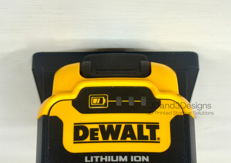 MOUNT for 12v Dewalt Battery- Wall Mount for 12v Dewalt Battery/ Battery Cover- Single or Double Slot