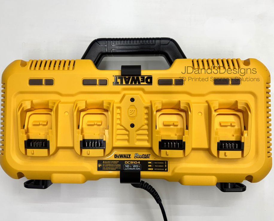 MOUNT for DCB104 Fast Dewalt Battery Charger w/ REMOVEABLE top and bottom clamps- Dewalt Wall Mount
