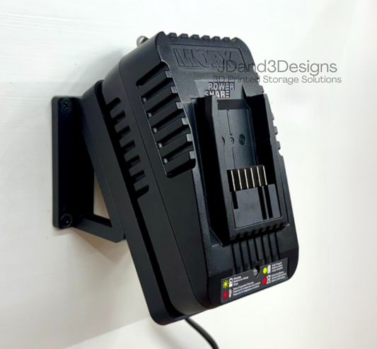 MOUNT for Worx Quick Charge Battery Charger- Model #WA3881- Wall Holder for Chargers