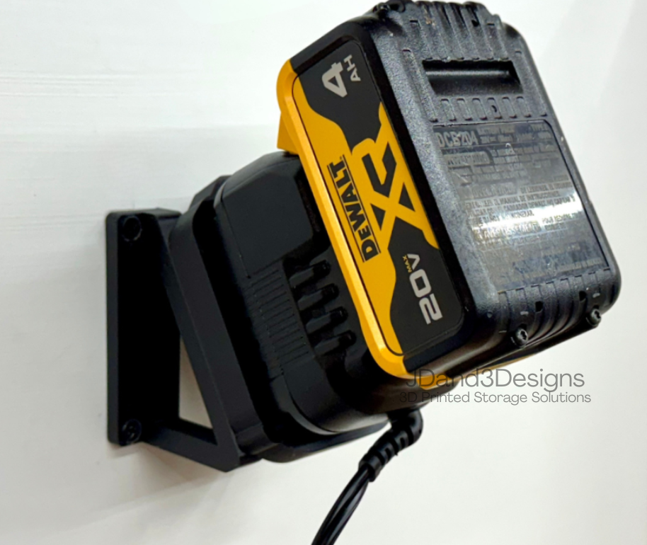 MOUNT for DCB1102 Dewalt Battery Charger w/ removeable TOP CLAMP - Dewalt Wall Mount for 12v/20vBattery Charger