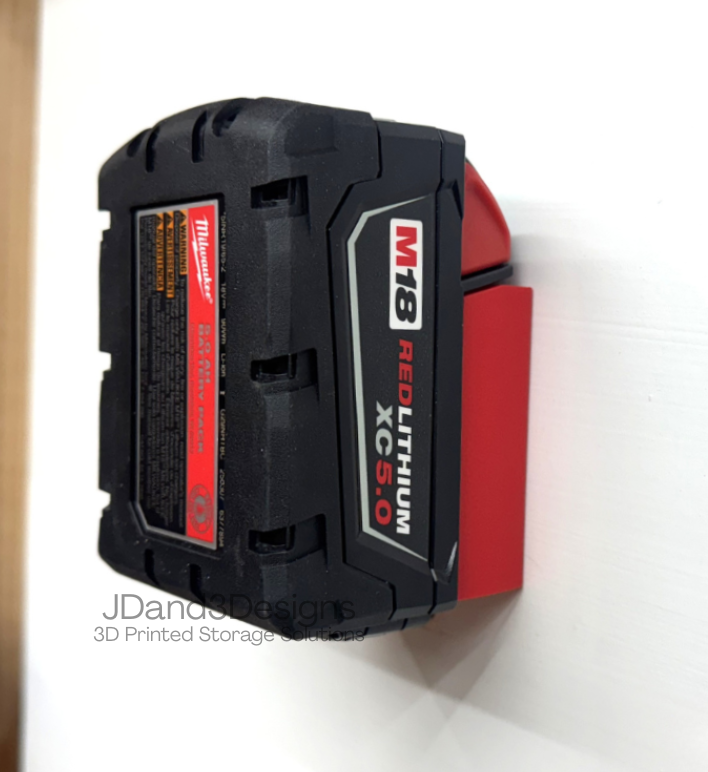 MOUNT for M18 Milwaukee Battery- Wall Battery Holder/ Battery Cover
