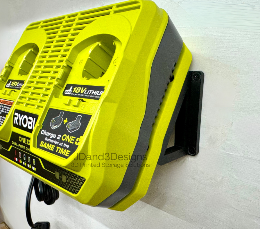 MOUNT for PCG005 Ryobi Dual Port Battery Charger- Charger/Battery Holder for Ryobi