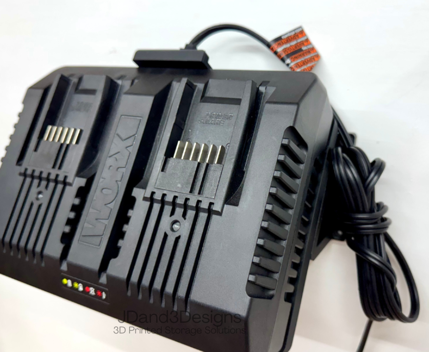 MOUNT for Worx Dual Battery Charger Model #WA3884- Wall Holder for Chargers