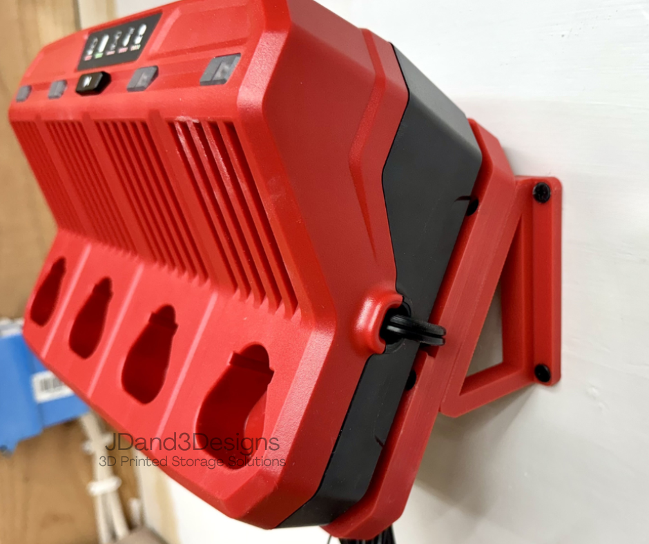 MOUNT for M12 Four Bay Milwaukee Sequential Battery Charger 48-59-1204- Wall Holder for Chargers
