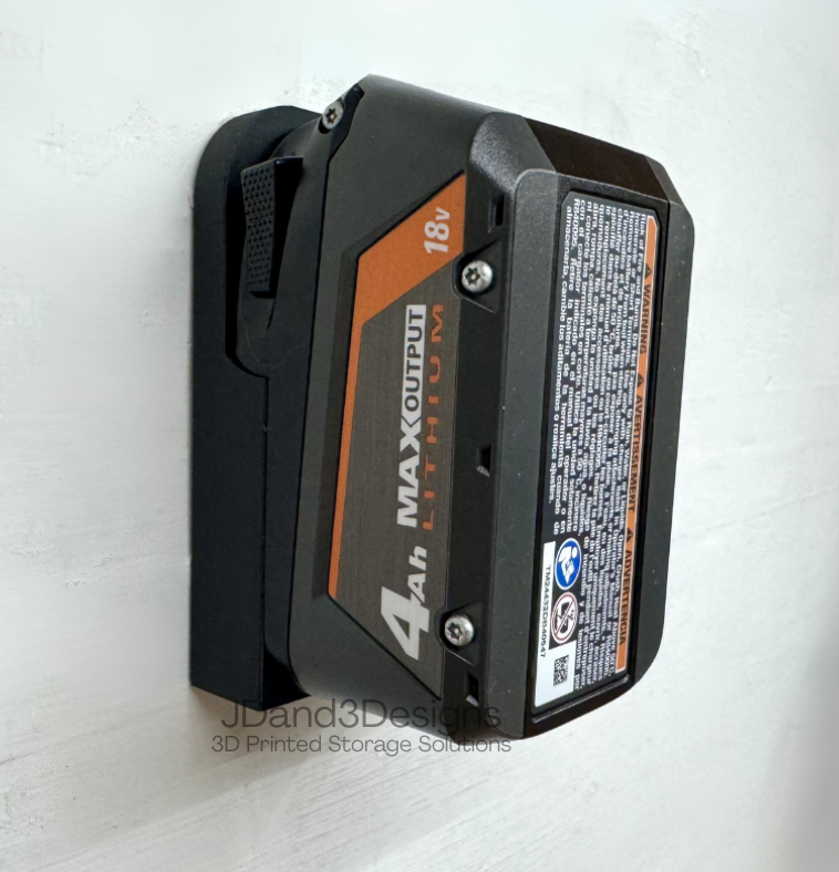MOUNT for 18v Ridgid Battery- Wall Mount for any 18v Ridgid Battery