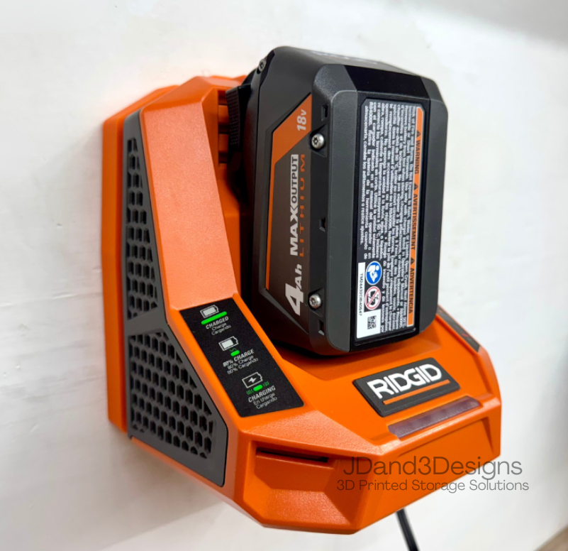 MOUNT for Ridgid Model #R86098 Max Output Battery Charger- Wall Holder for Chargers