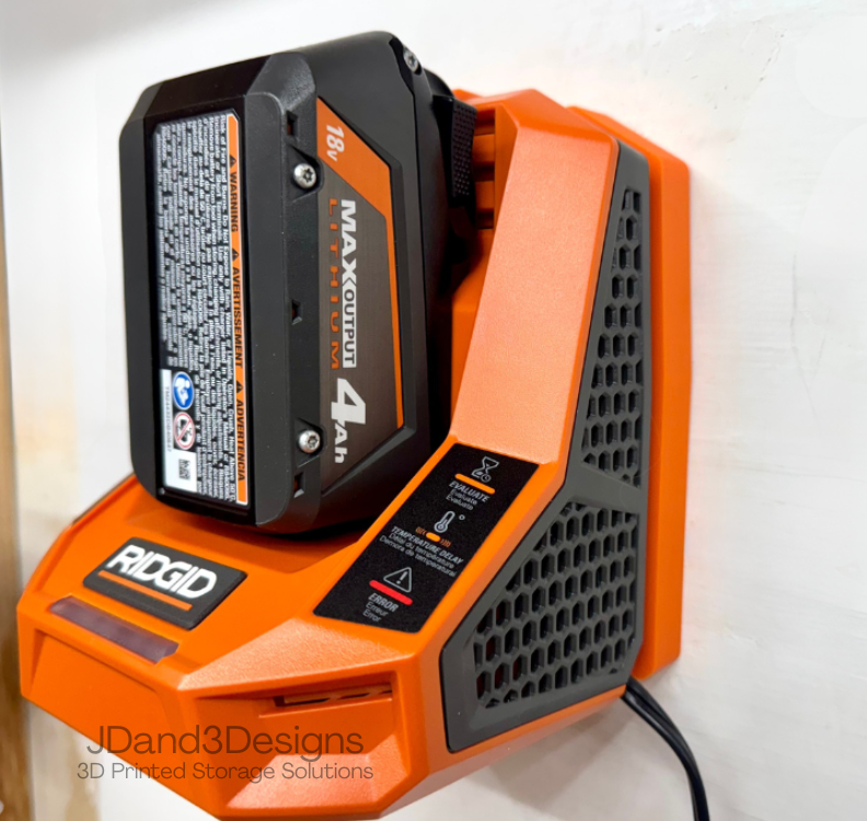 MOUNT for Ridgid Model #R86098 Max Output Battery Charger- Wall Holder for Chargers