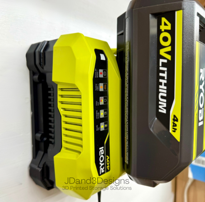 MOUNT for Ryobi 40V Model#OP406VNM Battery Charger- Charger/Battery Holder for Ryobi
