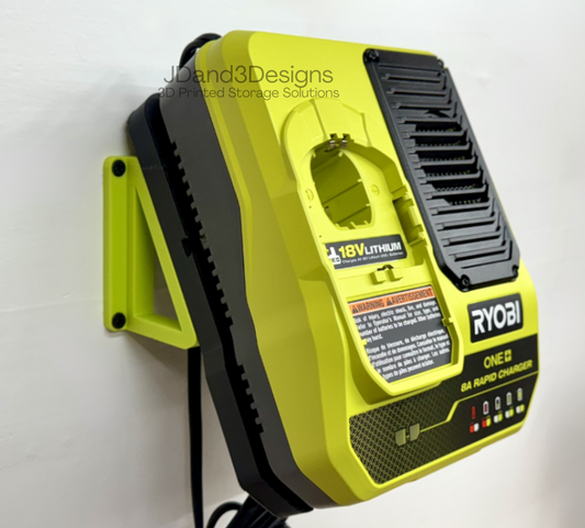 MOUNT for Ryobi 18V One+ 8A Rapid Battery Charger- Charger/Battery Holder for Ryobi Charger Model PCG008
