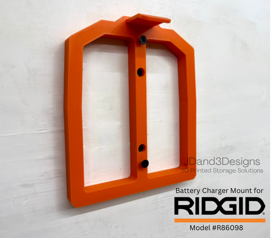 MOUNT for Ridgid Model #R86098 Max Output Battery Charger- Wall Holder for Chargers