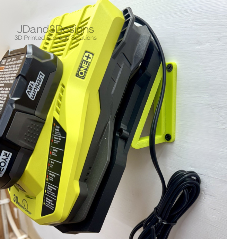MOUNT for Ryobi 18V One+ Battery Charger Model P117- Charger/Battery Holder for Ryobi