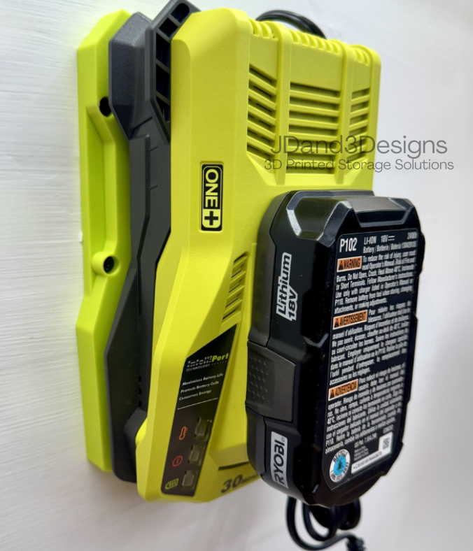MOUNT for Ryobi 18V One+ Battery Charger Model P117- Charger/Battery Holder for Ryobi