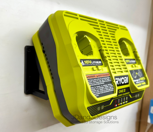 MOUNT for PCG005 Ryobi Dual Port Battery Charger- Charger/Battery Holder for Ryobi