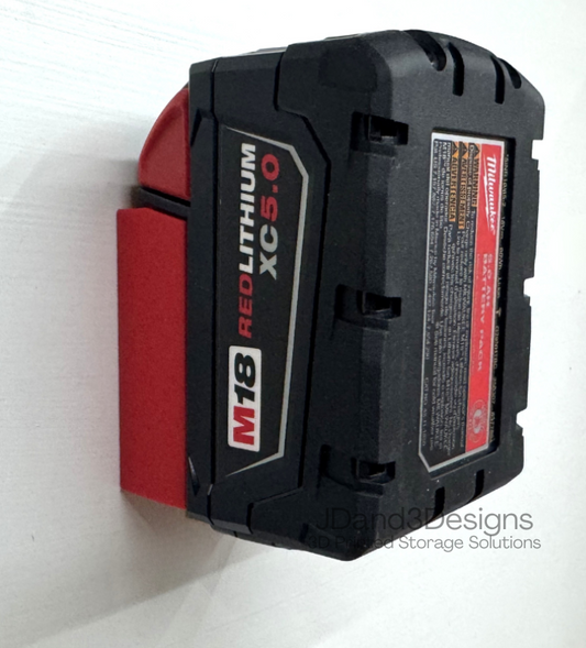 MOUNT for M18 Milwaukee Battery- Wall Battery Holder/ Battery Cover