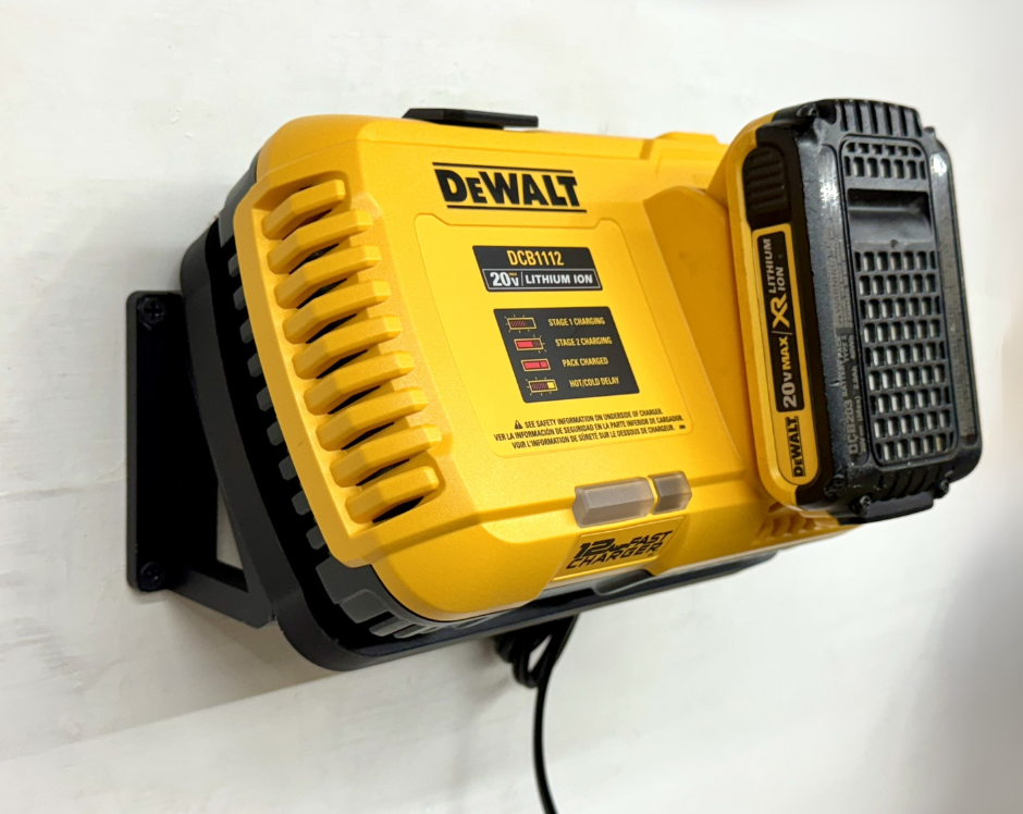 MOUNT for DCB1112 Dewalt Battery Fast Charger- Dewalt Wall Mount for 20v Fast Charger