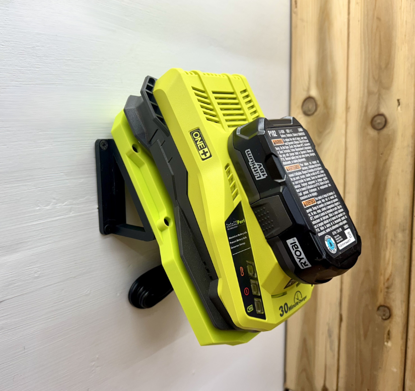 MOUNT for Ryobi 18V One+ Battery Charger Model P117- Charger/Battery Holder for Ryobi