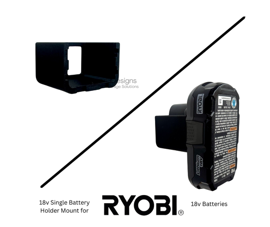 MOUNT for 18v Ryobi Battery- Wall Mount for 18v Ryobi Battery/ Battery Cover