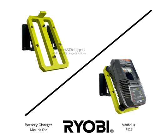 MOUNT for P118 Ryobi 18V One + Battery Charger w/ Removable Top Clamp