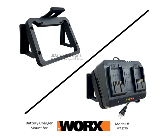MOUNT for Worx Dual Battery Charger Model #WA3770- Wall Holder for Chargers