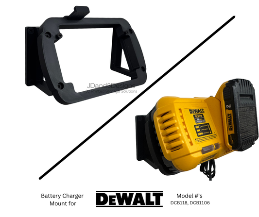 MOUNT for DCB118/DCB1106 Dewalt Battery Charger w/ removable TOP CLAMP - Dewalt Wall Mount for 20v/60v Max Battery Charger