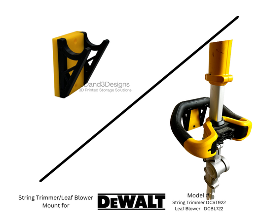 MOUNT for Dewalt 20v Leaf Blower and Dewalt String Trimmer Tools- Wall MOUNT- Garden Tool Hangers- Fits both Blower AND Trimmer