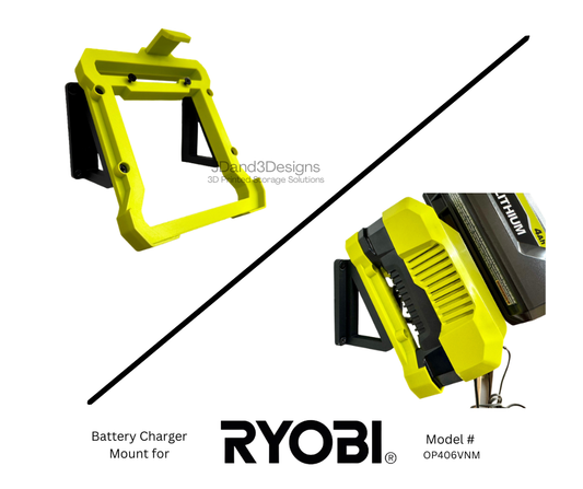 MOUNT for Ryobi 40V Model#OP406VNM Battery Charger- Charger/Battery Holder for Ryobi