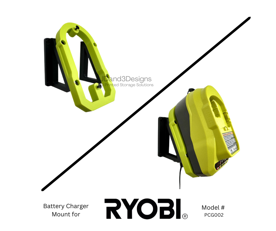 MOUNT for PCG002 Ryobi One + 18V Lithium-Ion Battery Charger- Charger/Battery Holder for Ryobi