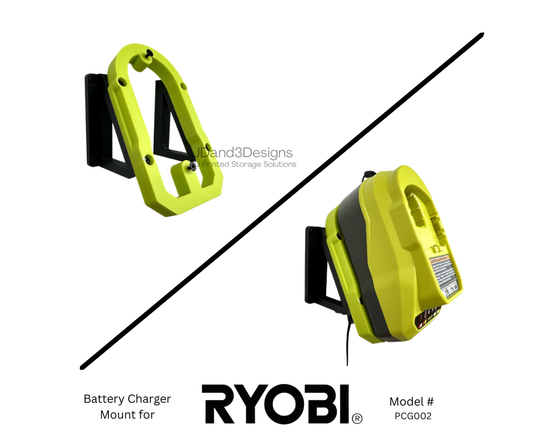 MOUNT for PCG002 Ryobi One + 18V Lithium-Ion Battery Charger- Charger/Battery Holder for Ryobi